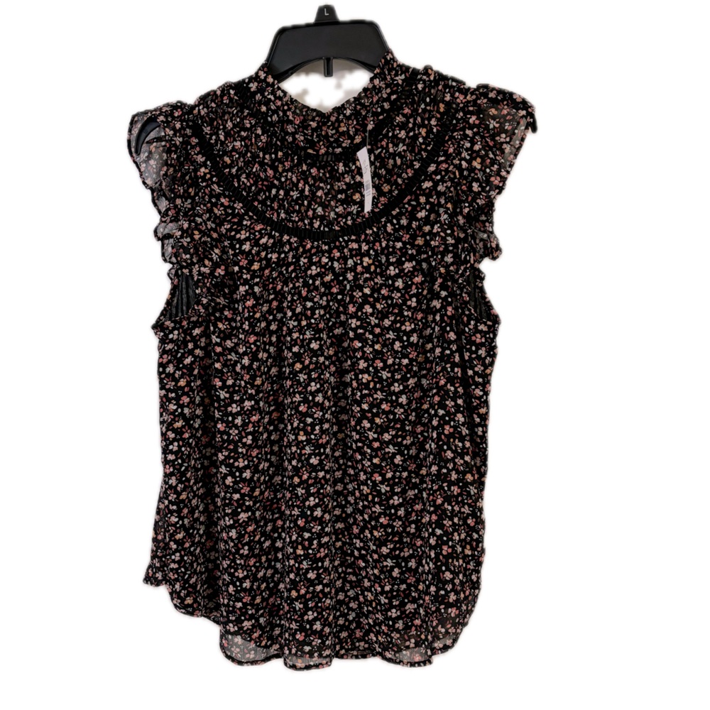 LOFT NWT sleeveless floral blouse, size Large